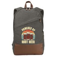 Powered By Root Beer Soda Drink Funny Root Beer Retro Cotton Canvas Backpack