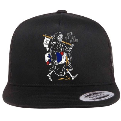 Pabst Blue Ribbon Beer Good Old Reaper Flat Bill Trucker Hat