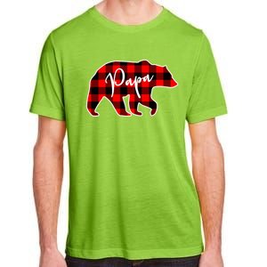 Papa Bear Red Plaid Matching Family Christmas Gift Adult ChromaSoft Performance T-Shirt