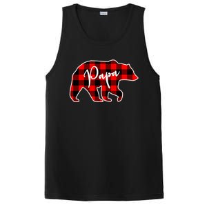 Papa Bear Red Plaid Matching Family Christmas Gift PosiCharge Competitor Tank