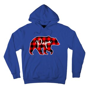 Papa Bear Red Plaid Matching Family Christmas Gift Hoodie