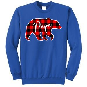 Papa Bear Red Plaid Matching Family Christmas Gift Sweatshirt