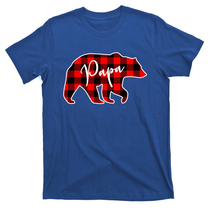 Papa Bear Red Plaid Matching Family Christmas Gift T-Shirt