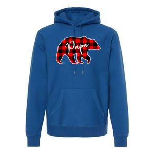 Papa Bear Red Plaid Matching Family Christmas Gift Premium Hoodie