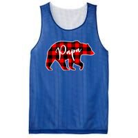 Papa Bear Red Plaid Matching Family Christmas Gift Mesh Reversible Basketball Jersey Tank