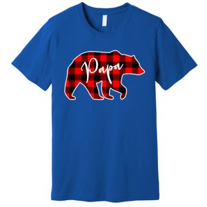 Papa Bear Red Plaid Matching Family Christmas Gift Premium T-Shirt