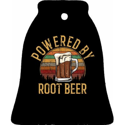 Powered By Root Beer Root Beer Ceramic Bell Ornament