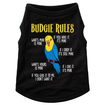 Parakeet Budgie Rules Bird Budgerigar Doggie Tank