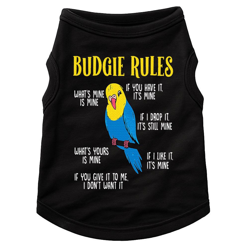 Parakeet Budgie Rules Bird Budgerigar Doggie Tank