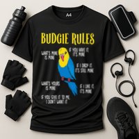 Parakeet Budgie Rules Bird Budgerigar Performance Shirt