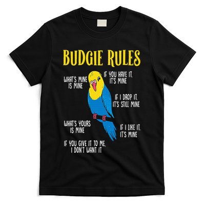 Parakeet Budgie Rules Bird Budgerigar T-Shirt