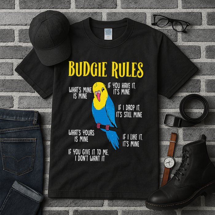 Parakeet Budgie Rules Bird Budgerigar Tall T-Shirt