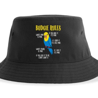 Parakeet Budgie Rules Bird Budgerigar Sustainable Bucket Hat