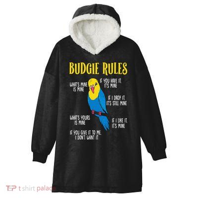 Parakeet Budgie Rules Bird Budgerigar Hooded Wearable Blanket