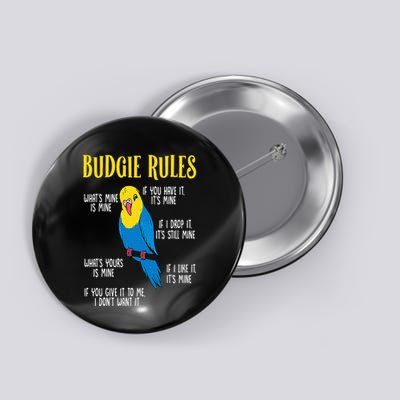 Parakeet Budgie Rules Bird Budgerigar Button