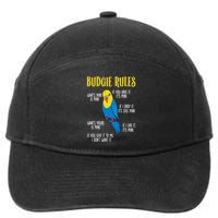Parakeet Budgie Rules Bird Budgerigar 7-Panel Snapback Hat