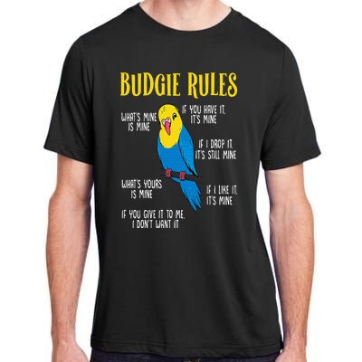 Parakeet Budgie Rules Bird Budgerigar Adult ChromaSoft Performance T-Shirt