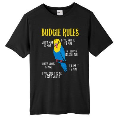 Parakeet Budgie Rules Bird Budgerigar Tall Fusion ChromaSoft Performance T-Shirt