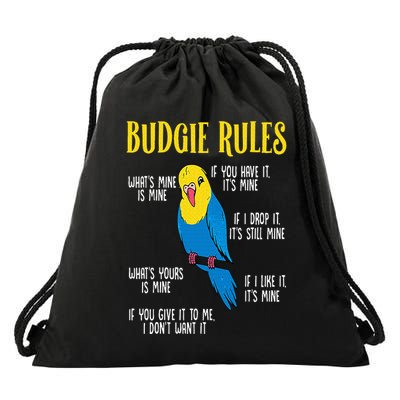 Parakeet Budgie Rules Bird Budgerigar Drawstring Bag