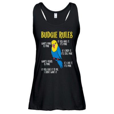 Parakeet Budgie Rules Bird Budgerigar Ladies Essential Flowy Tank