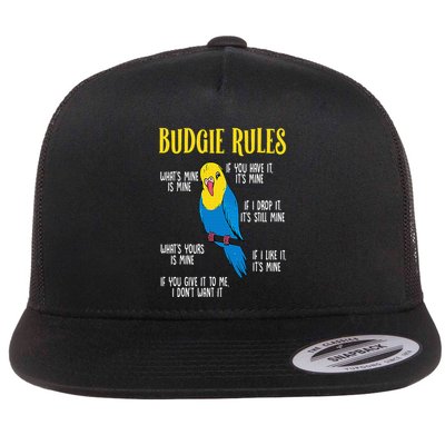 Parakeet Budgie Rules Bird Budgerigar Flatbill Hat