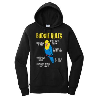 Parakeet Budgie Rules Bird Budgerigar Women's Pullover Hoodie