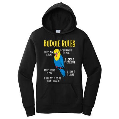 Parakeet Budgie Rules Bird Budgerigar Women's Pullover Hoodie