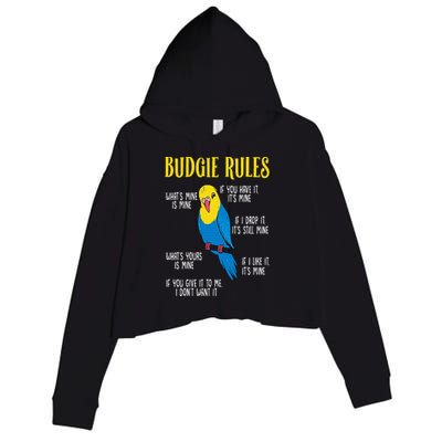 Parakeet Budgie Rules Bird Budgerigar Crop Fleece Hoodie