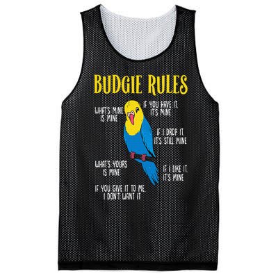 Parakeet Budgie Rules Bird Budgerigar Mesh Reversible Basketball Jersey Tank