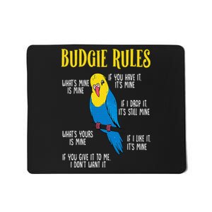 Parakeet Budgie Rules Bird Budgerigar Mousepad