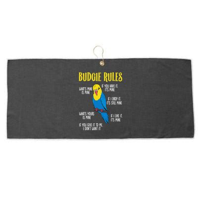 Parakeet Budgie Rules Bird Budgerigar Large Microfiber Waffle Golf Towel