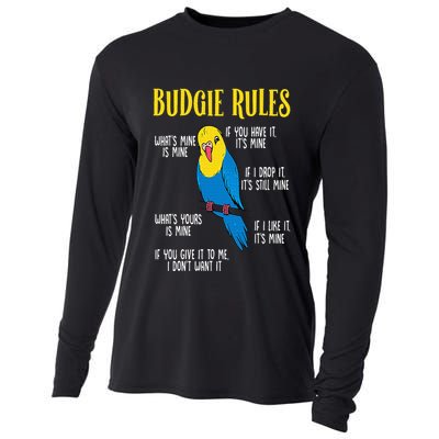 Parakeet Budgie Rules Bird Budgerigar Cooling Performance Long Sleeve Crew