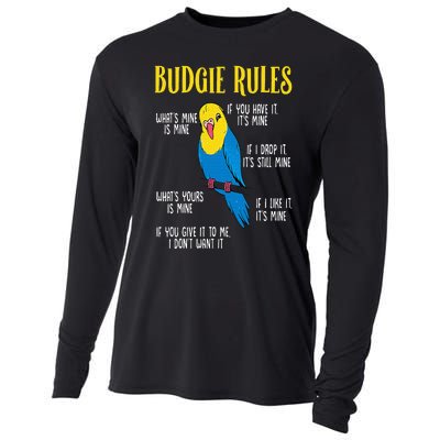 Parakeet Budgie Rules Bird Budgerigar Cooling Performance Long Sleeve Crew