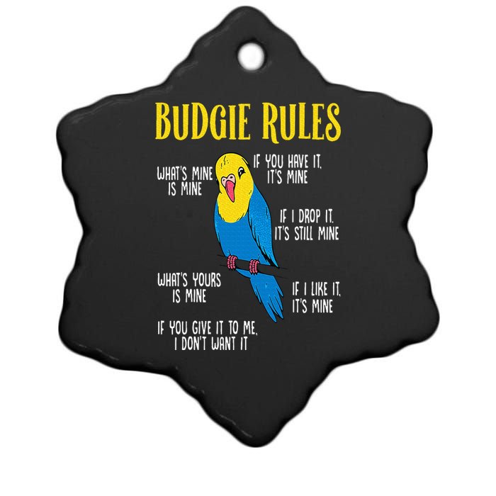 Parakeet Budgie Rules Bird Budgerigar Ceramic Star Ornament