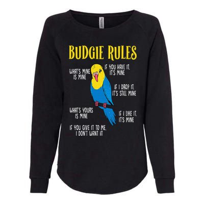 Parakeet Budgie Rules Bird Budgerigar Womens California Wash Sweatshirt