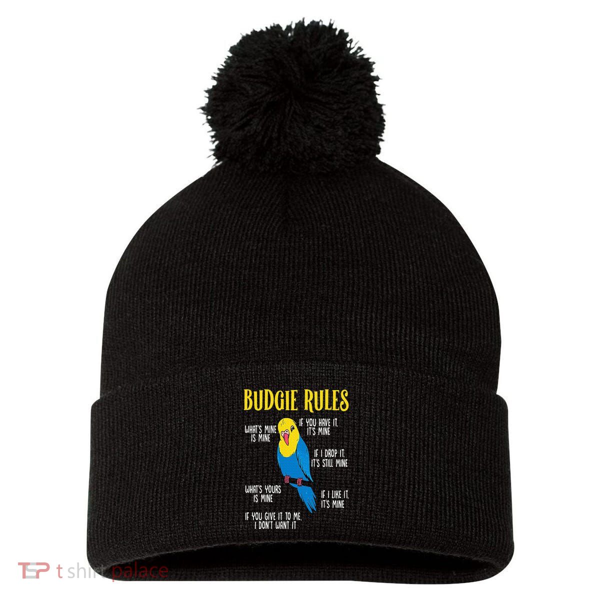 Parakeet Budgie Rules Bird Budgerigar Pom Pom 12in Knit Beanie