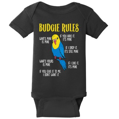 Parakeet Budgie Rules Bird Budgerigar Baby Bodysuit
