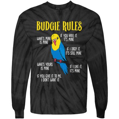 Parakeet Budgie Rules Bird Budgerigar Tie-Dye Long Sleeve Shirt