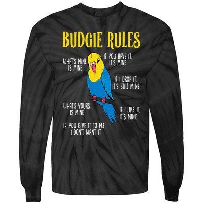 Parakeet Budgie Rules Bird Budgerigar Tie-Dye Long Sleeve Shirt