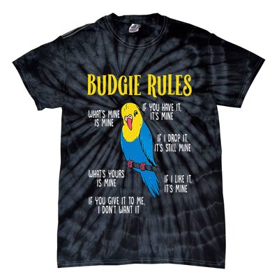 Parakeet Budgie Rules Bird Budgerigar Tie-Dye T-Shirt