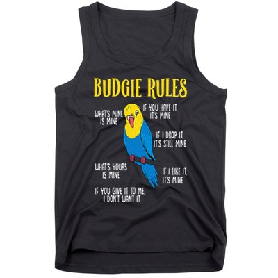 Parakeet Budgie Rules Bird Budgerigar Tank Top