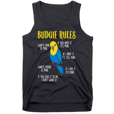 Parakeet Budgie Rules Bird Budgerigar Tank Top