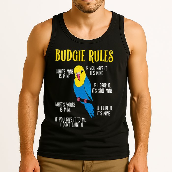 Parakeet Budgie Rules Bird Budgerigar Tank Top