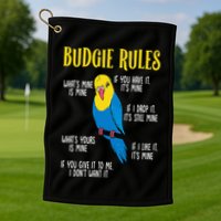 Parakeet Budgie Rules Bird Budgerigar Golf Towel