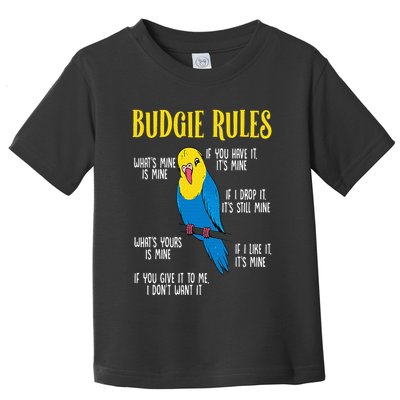 Parakeet Budgie Rules Bird Budgerigar Toddler T-Shirt