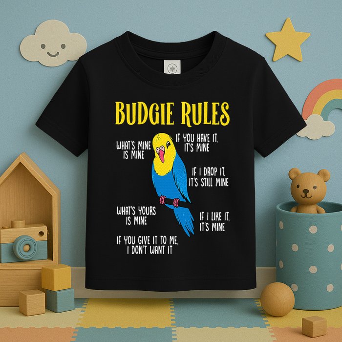 Parakeet Budgie Rules Bird Budgerigar Toddler T-Shirt