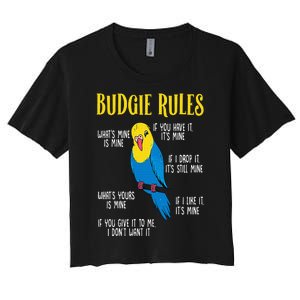 Parakeet Budgie Rules Bird Budgerigar Women's Crop Top Tee