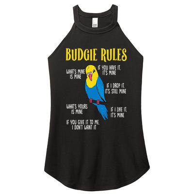 Parakeet Budgie Rules Bird Budgerigar Women's Perfect Tri Rocker Tank