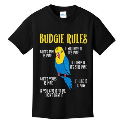 Parakeet Budgie Rules Bird Budgerigar Kids T-Shirt