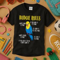Parakeet Budgie Rules Bird Budgerigar Kids T-Shirt